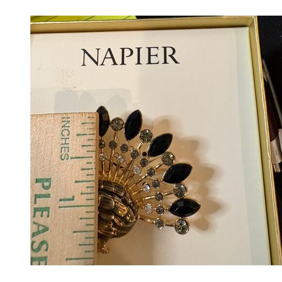 Napier Vintage Turkey Brooch — Rhinestone & Enamel Design (in Box) - Picture 3 of 3